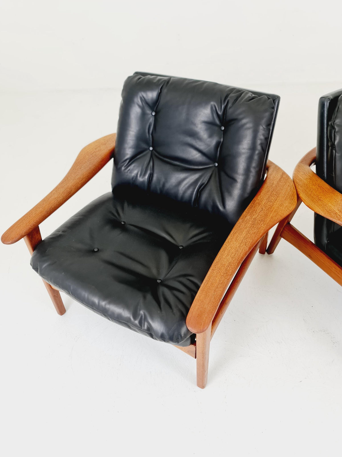 Ultra Rare Mid century easy lounge chairs Denmark 1960s, Set of 2