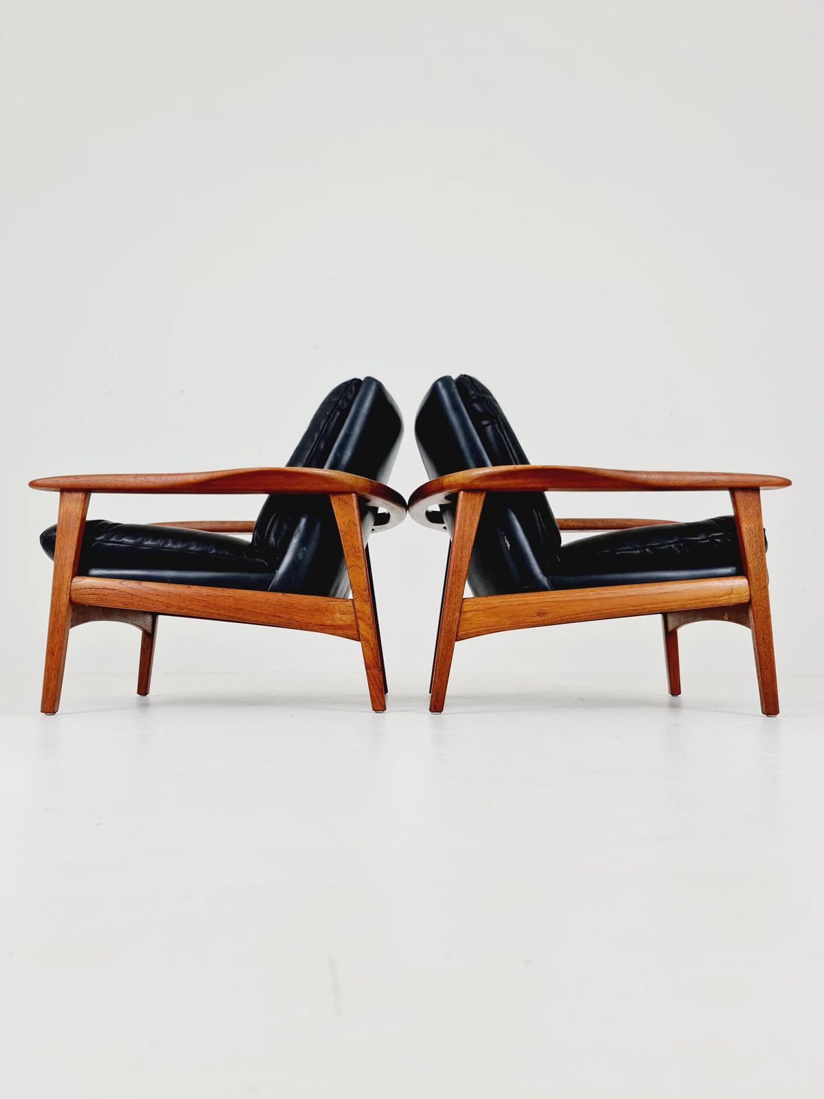 Ultra Rare Mid century easy lounge chairs Denmark 1960s, Set of 2