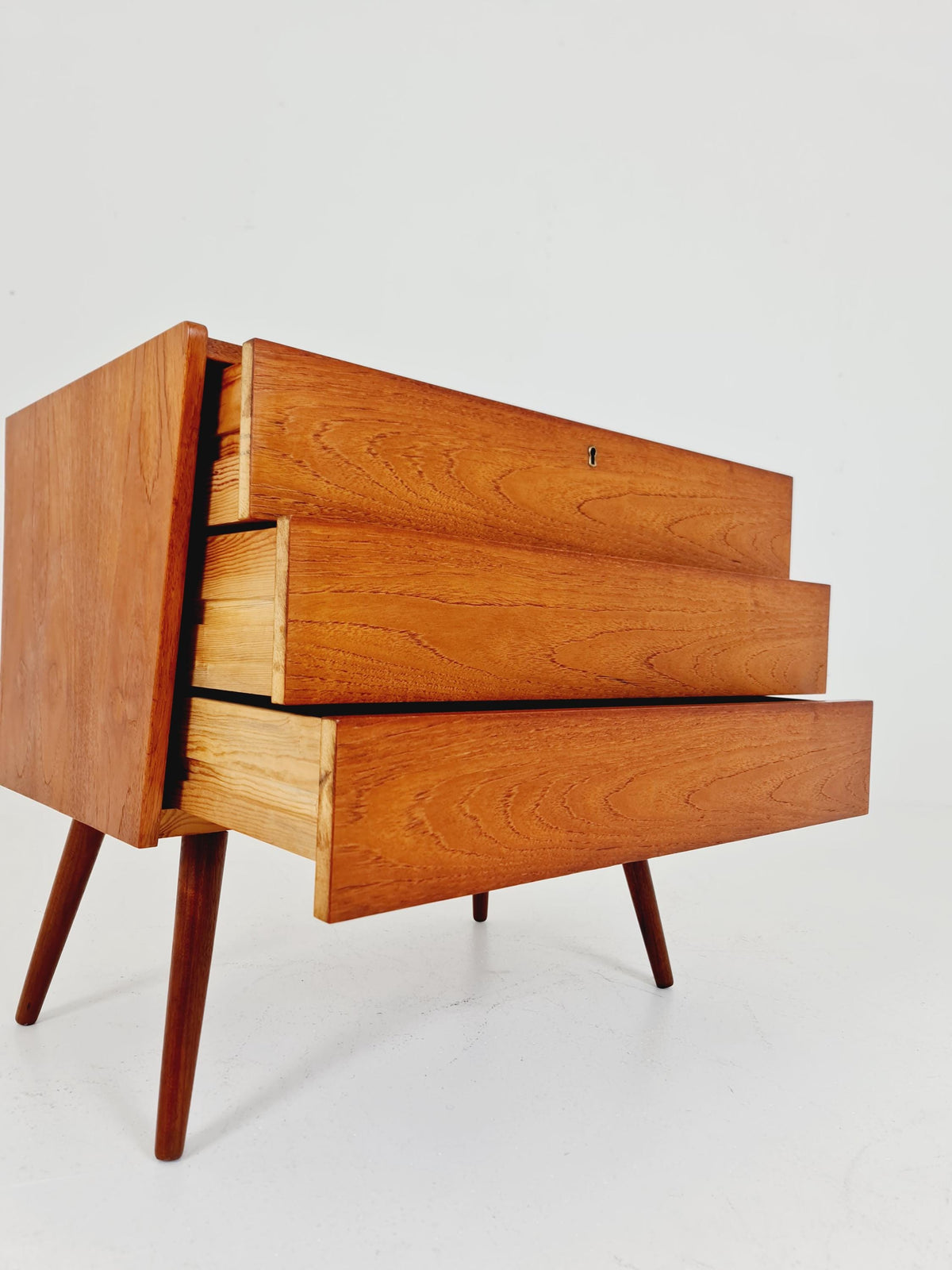 Rare Midcentury German Teak chest of drawers / 3 drawers cabinet by Boehme , 1960s