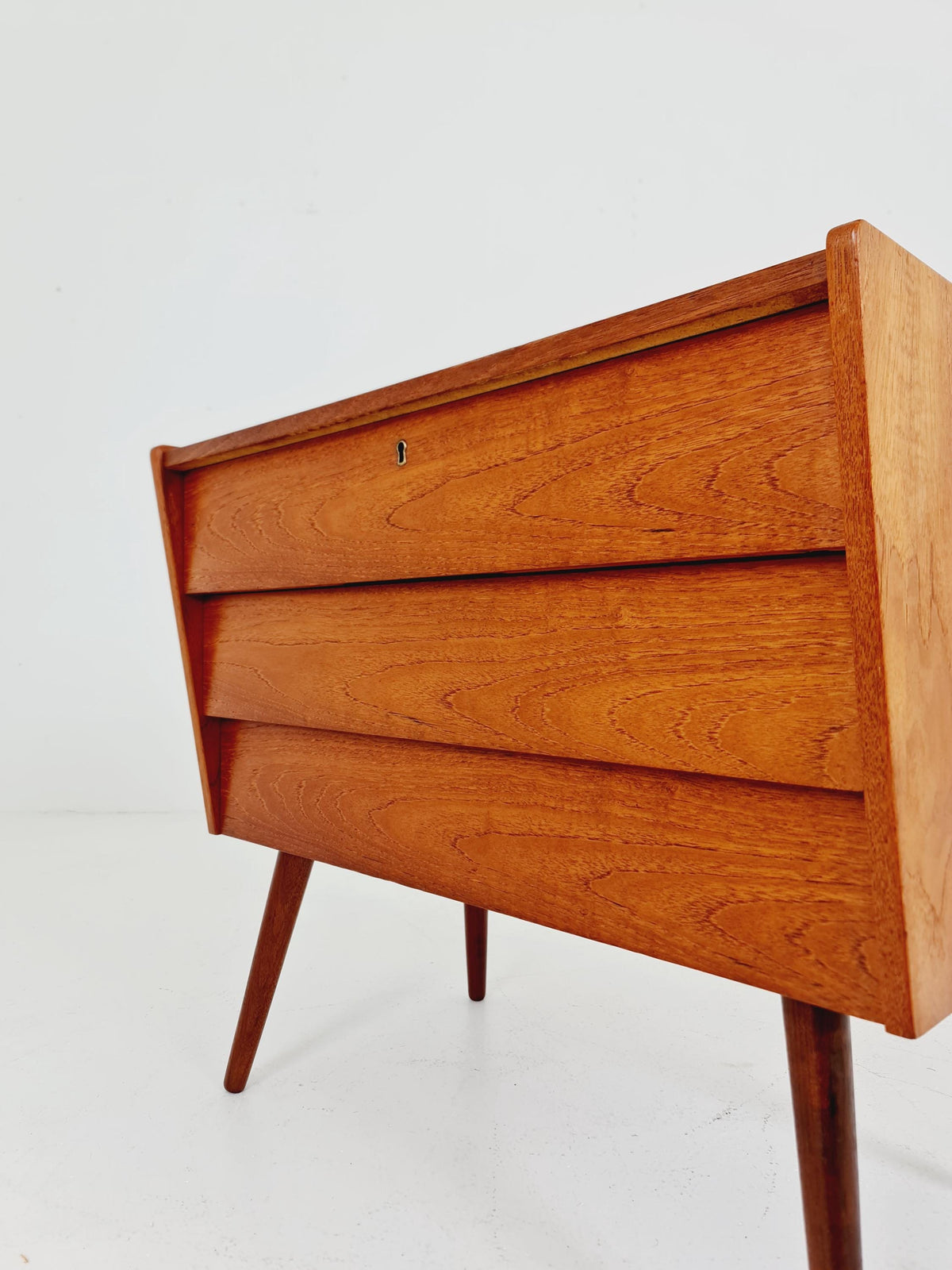 Rare Midcentury German Teak chest of drawers / 3 drawers cabinet by Boehme , 1960s