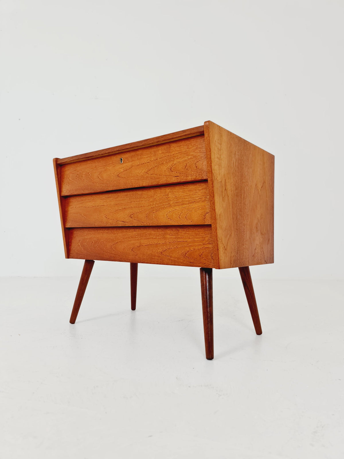 Rare Midcentury German Teak chest of drawers / 3 drawers cabinet by Boehme , 1960s