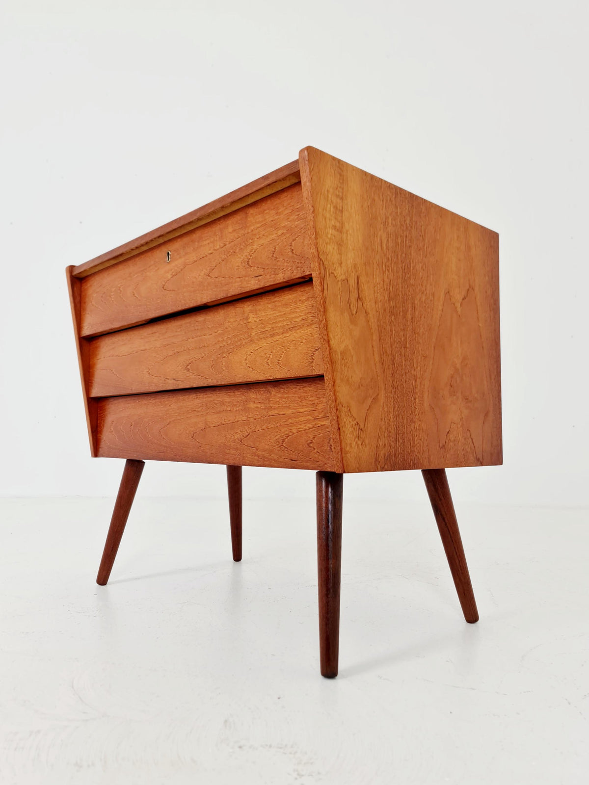 Rare Midcentury German Teak chest of drawers / 3 drawers cabinet by Boehme , 1960s