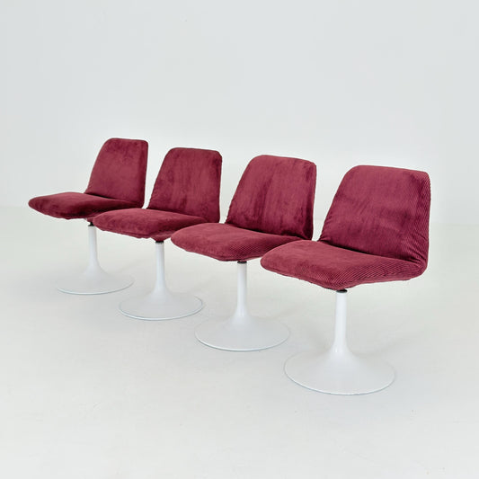Set of 4 Vintage Vinga Tulip Dining Chairs, Space Age Design, Germany 1970s