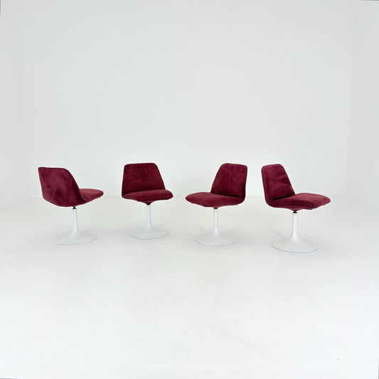Set of 4 Vintage Vinga Tulip Dining Chairs, Space Age Design, Germany 1970s