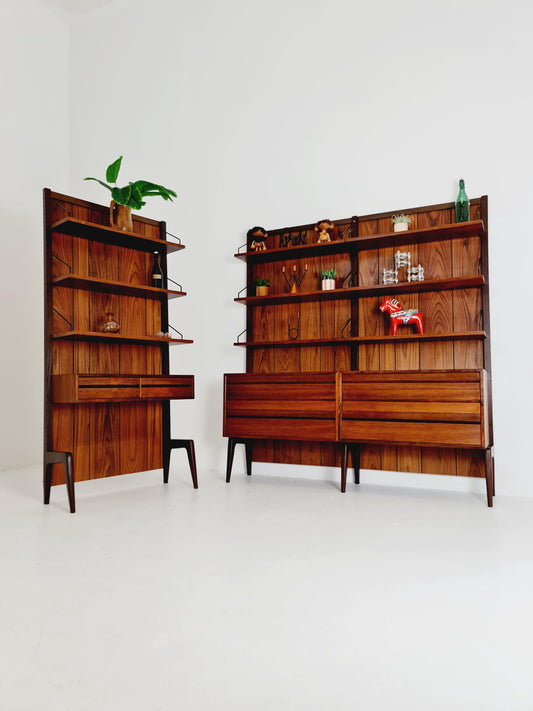 Ultra Rare Poul Cadovius Rosewood Wall Unit / Shelving System (1960s) – Mid-Century Modern Danish Masterpiece