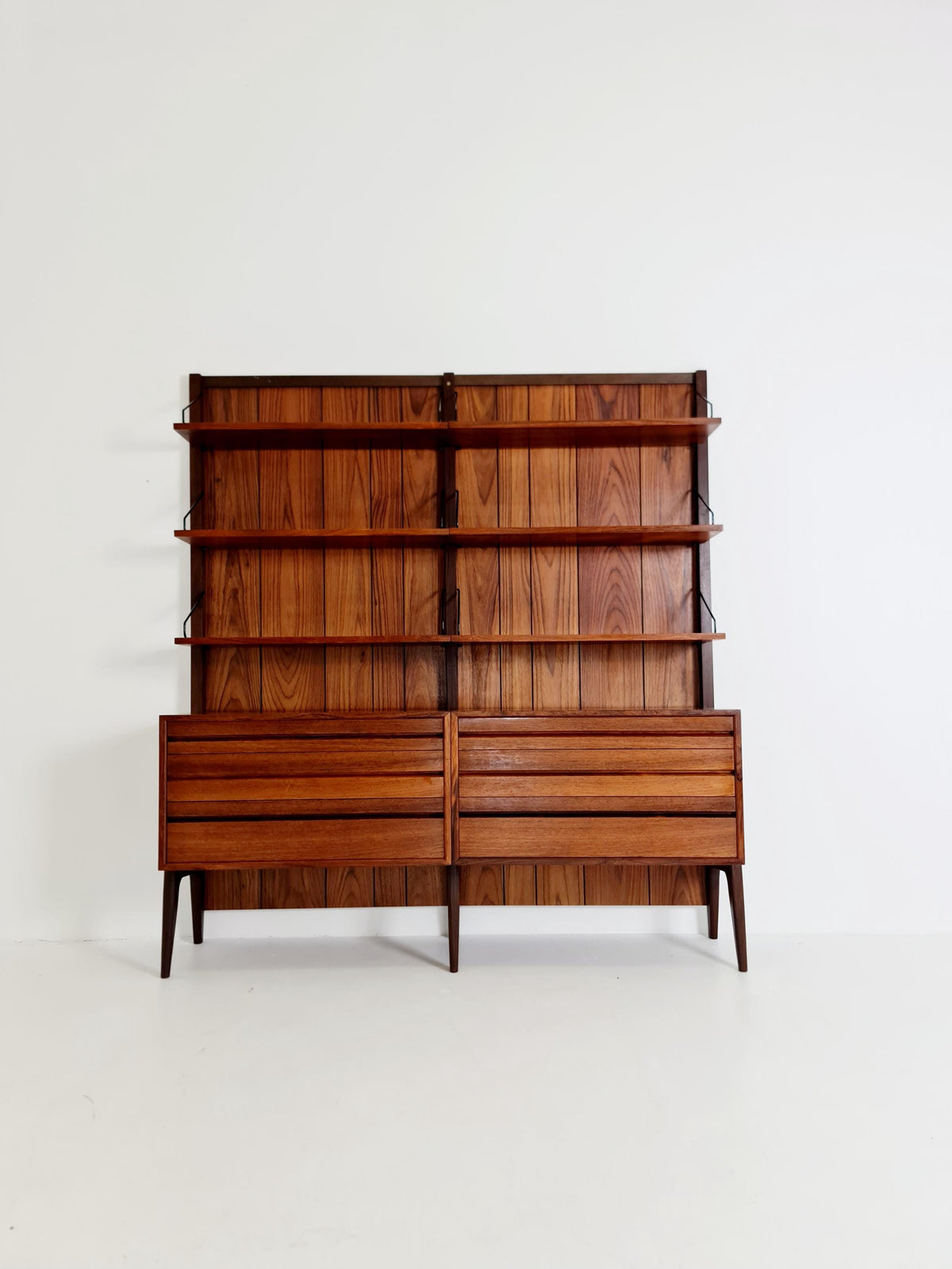 Ultra Rare Poul Cadovius Rosewood Wall Unit / Shelving System (1960s) – Mid-Century Modern Danish Masterpiece