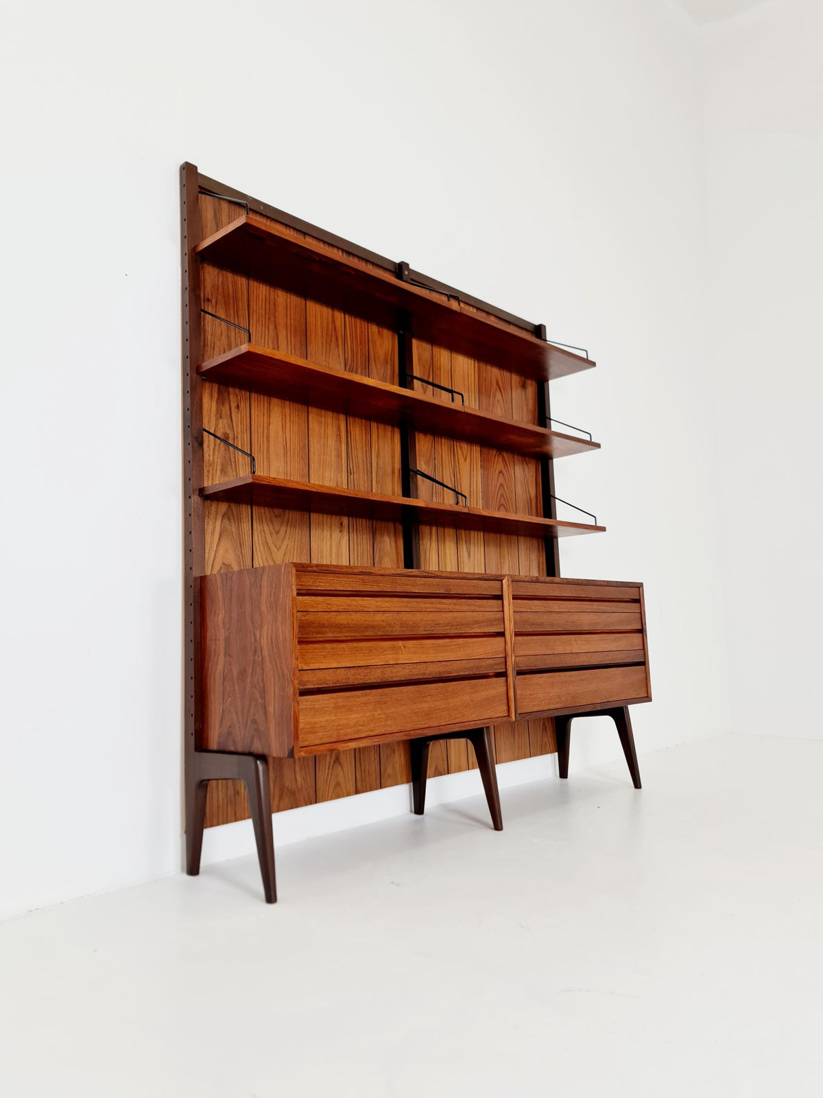 Ultra Rare Poul Cadovius Rosewood Wall Unit / Shelving System (1960s) – Mid-Century Modern Danish Masterpiece