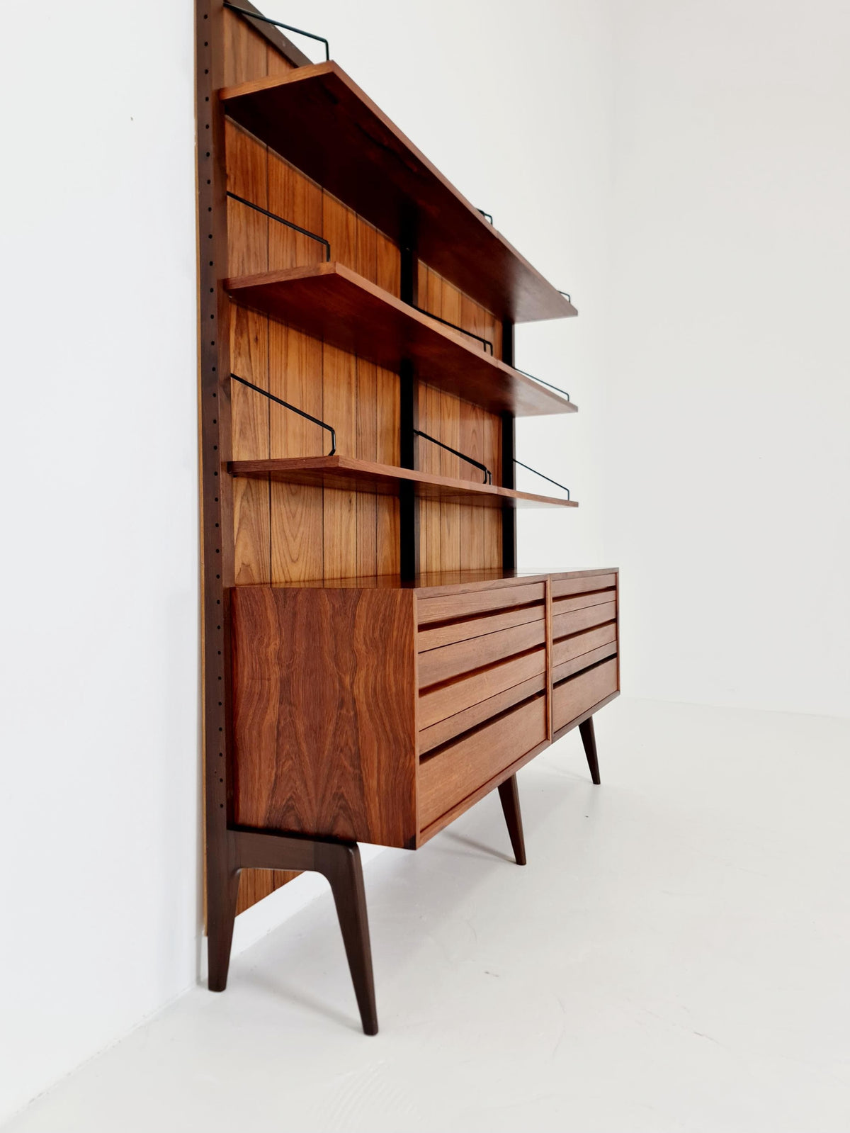 Ultra Rare Poul Cadovius Rosewood Wall Unit / Shelving System (1960s) – Mid-Century Modern Danish Masterpiece