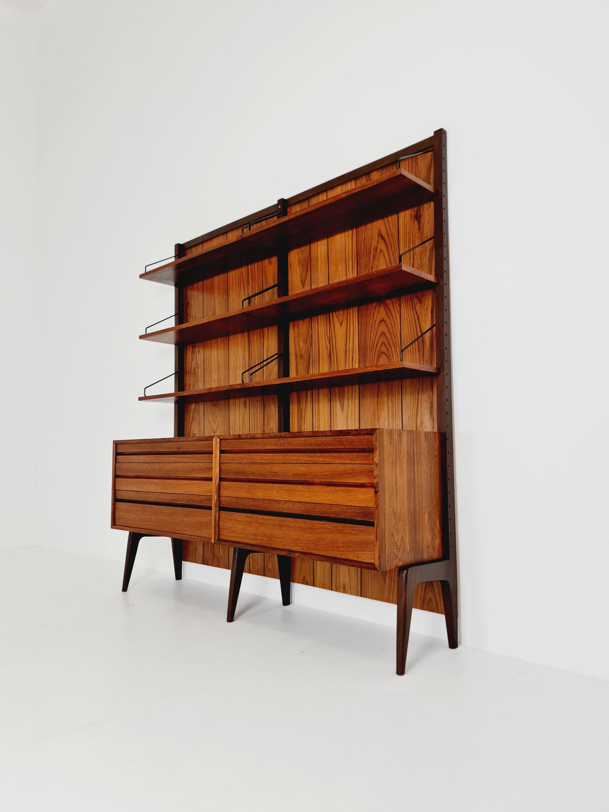 Ultra Rare Poul Cadovius Rosewood Wall Unit / Shelving System (1960s) – Mid-Century Modern Danish Masterpiece