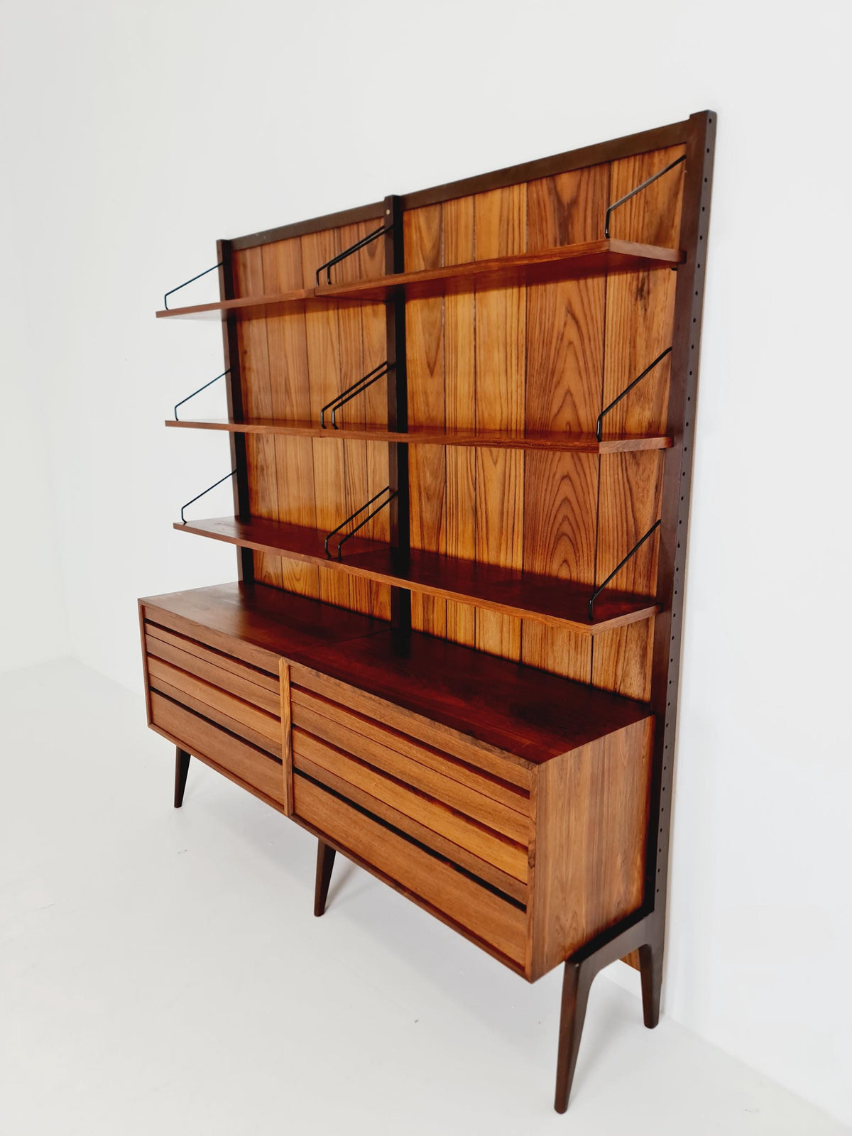 Ultra Rare Poul Cadovius Rosewood Wall Unit / Shelving System (1960s) – Mid-Century Modern Danish Masterpiece