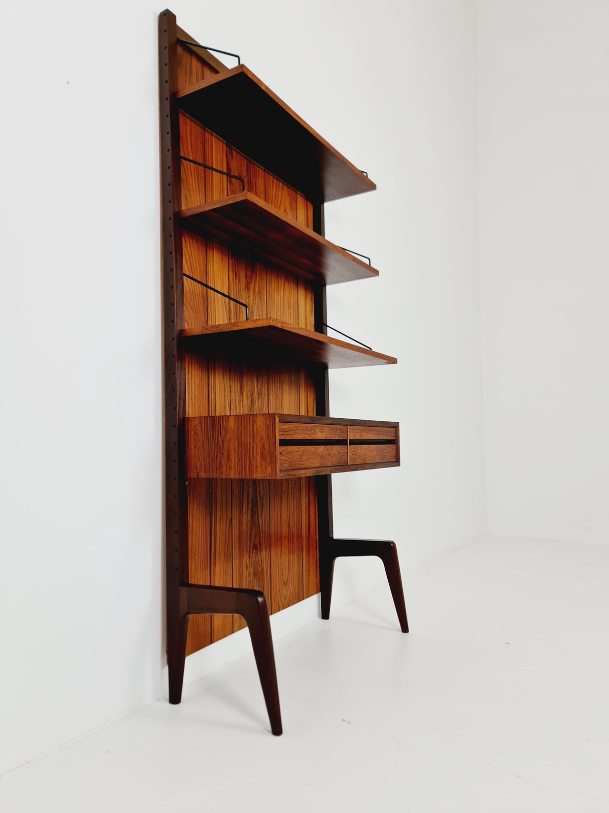 Ultra Rare Poul Cadovius Rosewood Wall Unit / Shelving System (1960s) – Mid-Century Modern Danish Masterpiece