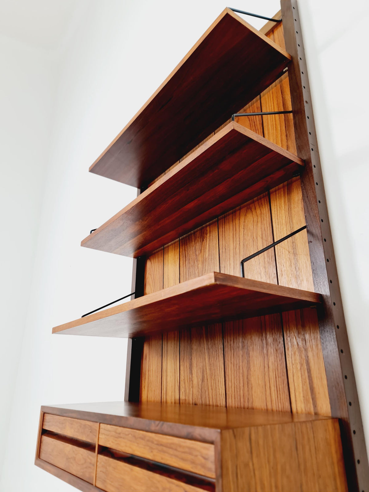 Ultra Rare Poul Cadovius Rosewood Wall Unit / Shelving System (1960s) – Mid-Century Modern Danish Masterpiece