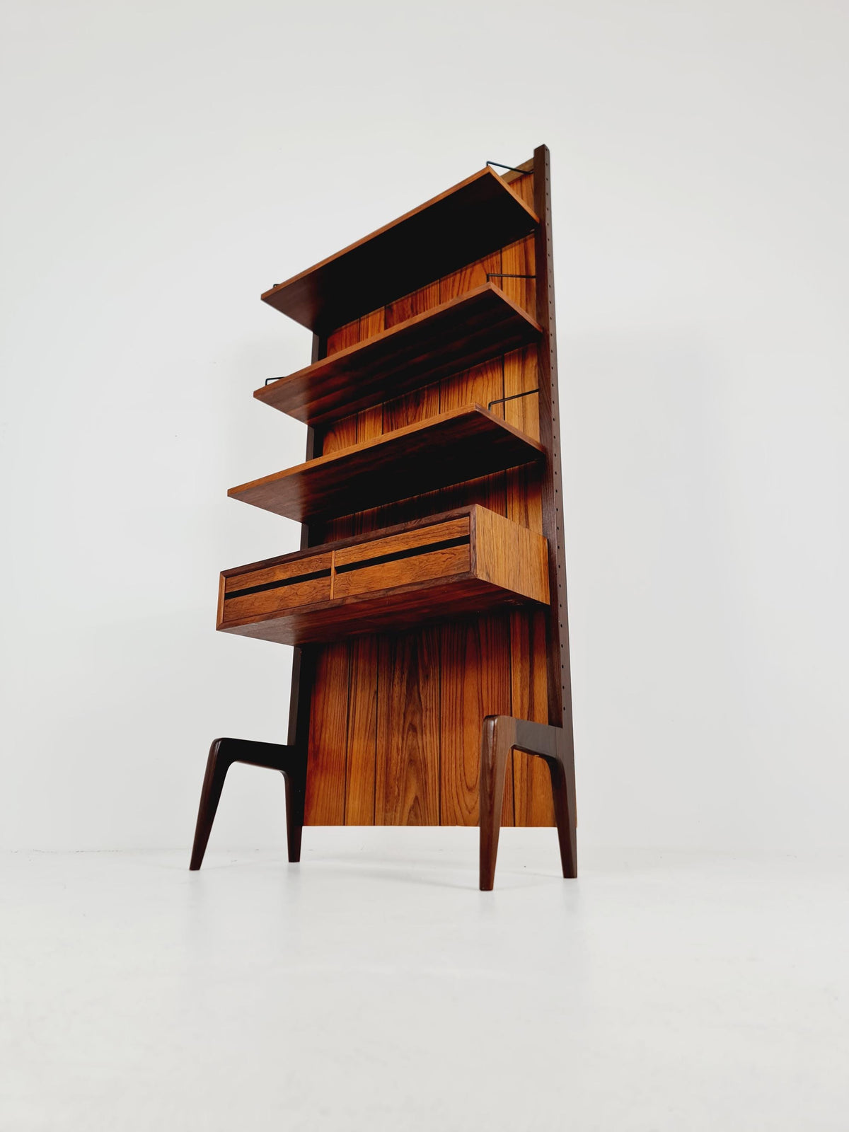 Ultra Rare Poul Cadovius Rosewood Wall Unit / Shelving System (1960s) – Mid-Century Modern Danish Masterpiece