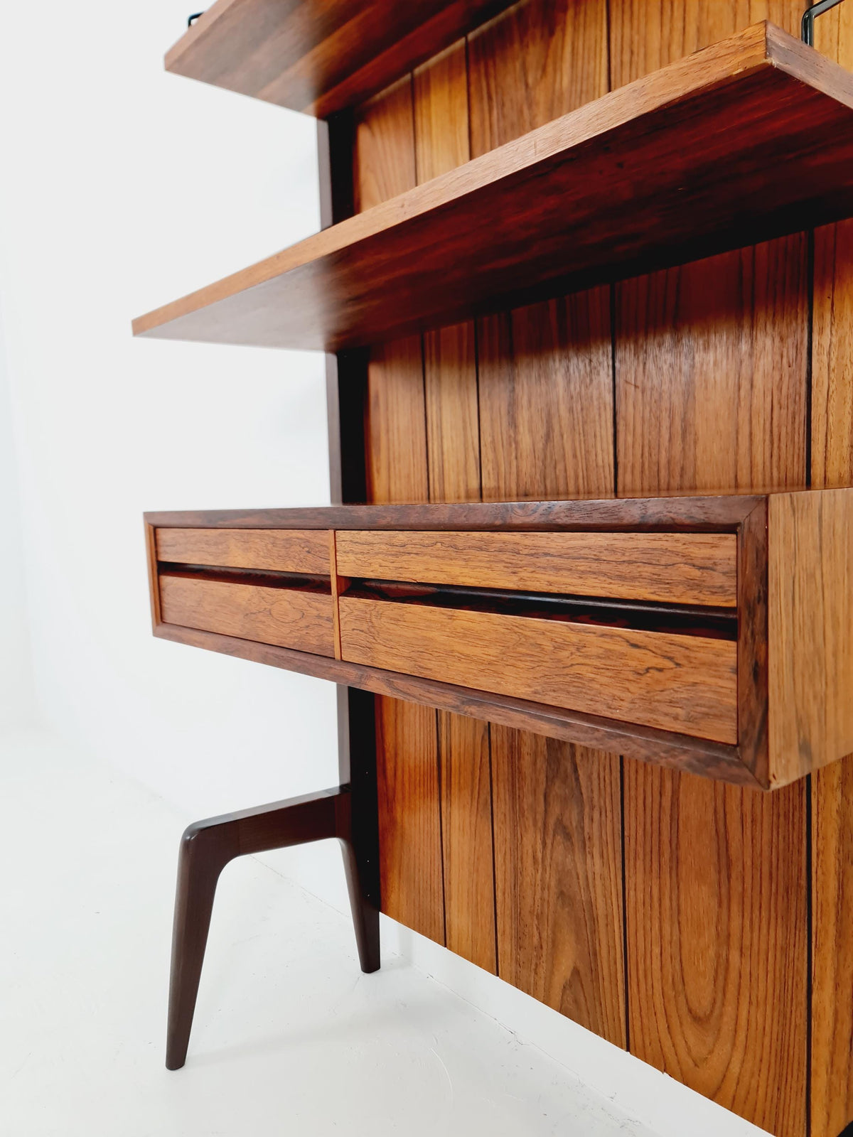 Ultra Rare Poul Cadovius Rosewood Wall Unit / Shelving System (1960s) – Mid-Century Modern Danish Masterpiece