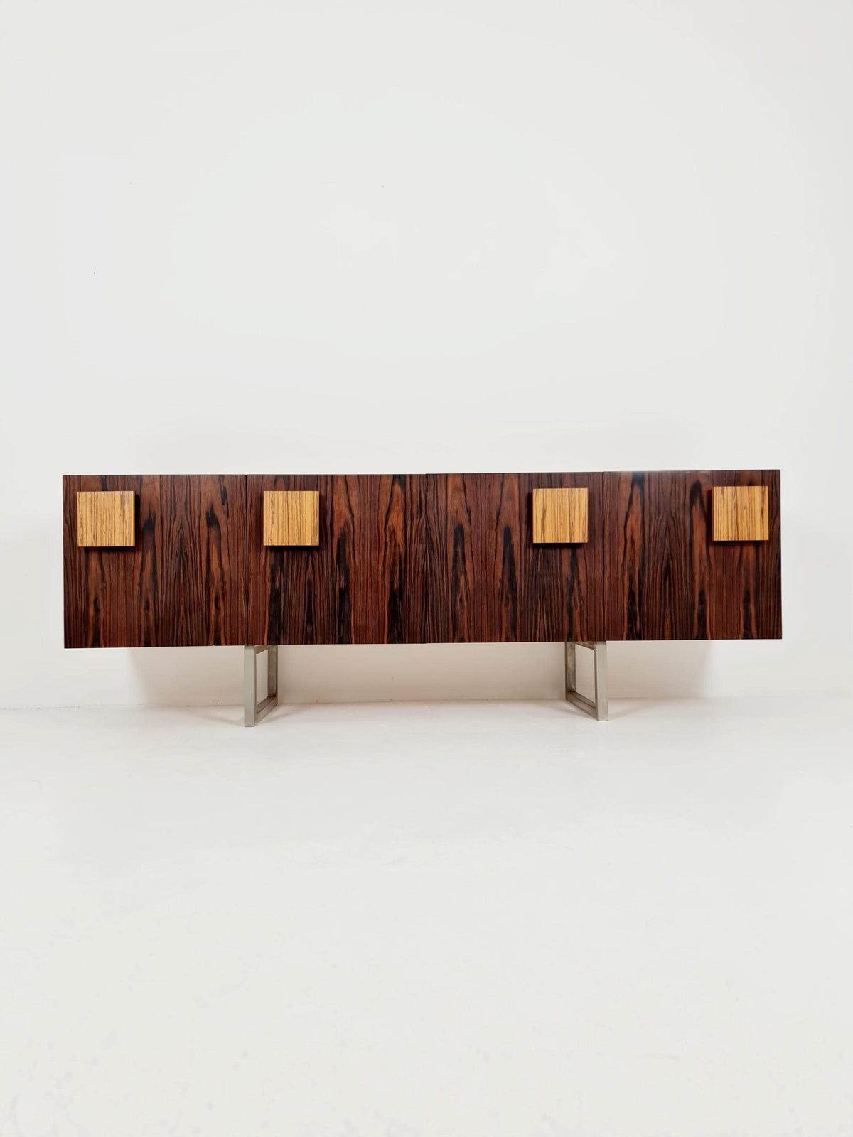 Rare Mid Century Rosewood Sideboard Room Divider | Freestanding Credenza Late 1960s | Danish Modern Long Credenza