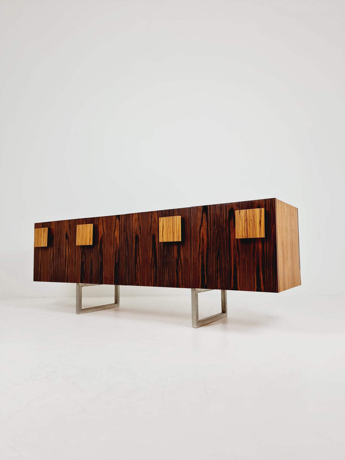 Rare Mid Century Rosewood Sideboard Room Divider | Freestanding Credenza Late 1960s | Danish Modern Long Credenza