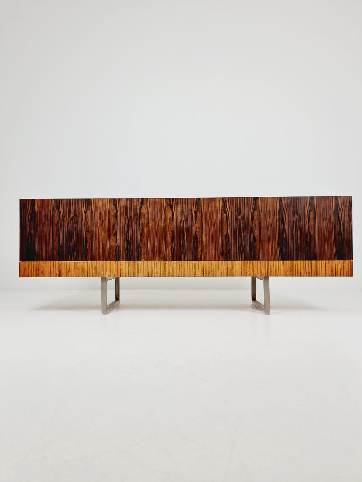 Rare Mid Century Rosewood Sideboard Room Divider | Freestanding Credenza Late 1960s | Danish Modern Long Credenza