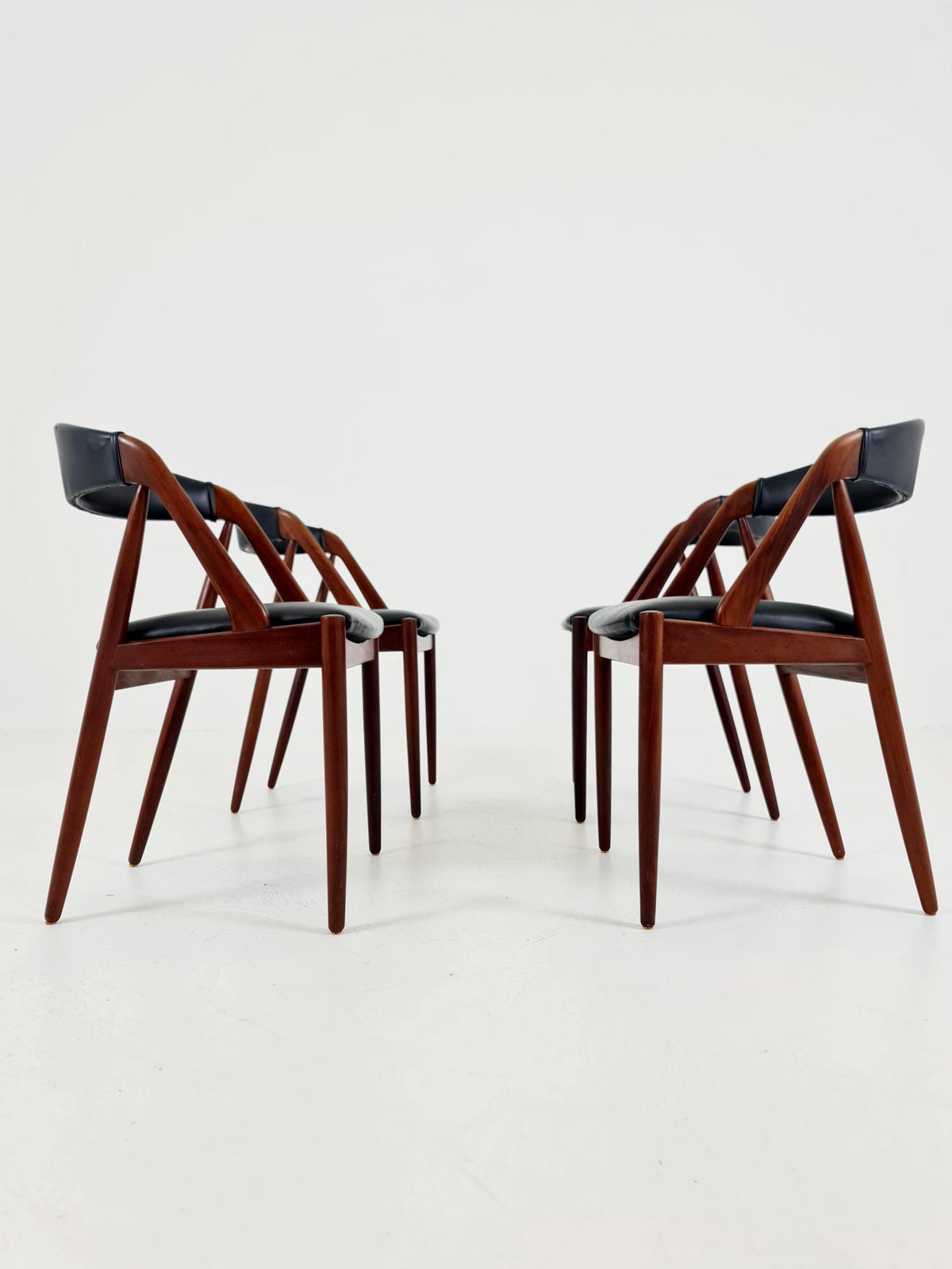 Vintage Danish solid teak dining chairs By Kai Kristiansen for Schou Andersen , 1960s, Set of 4