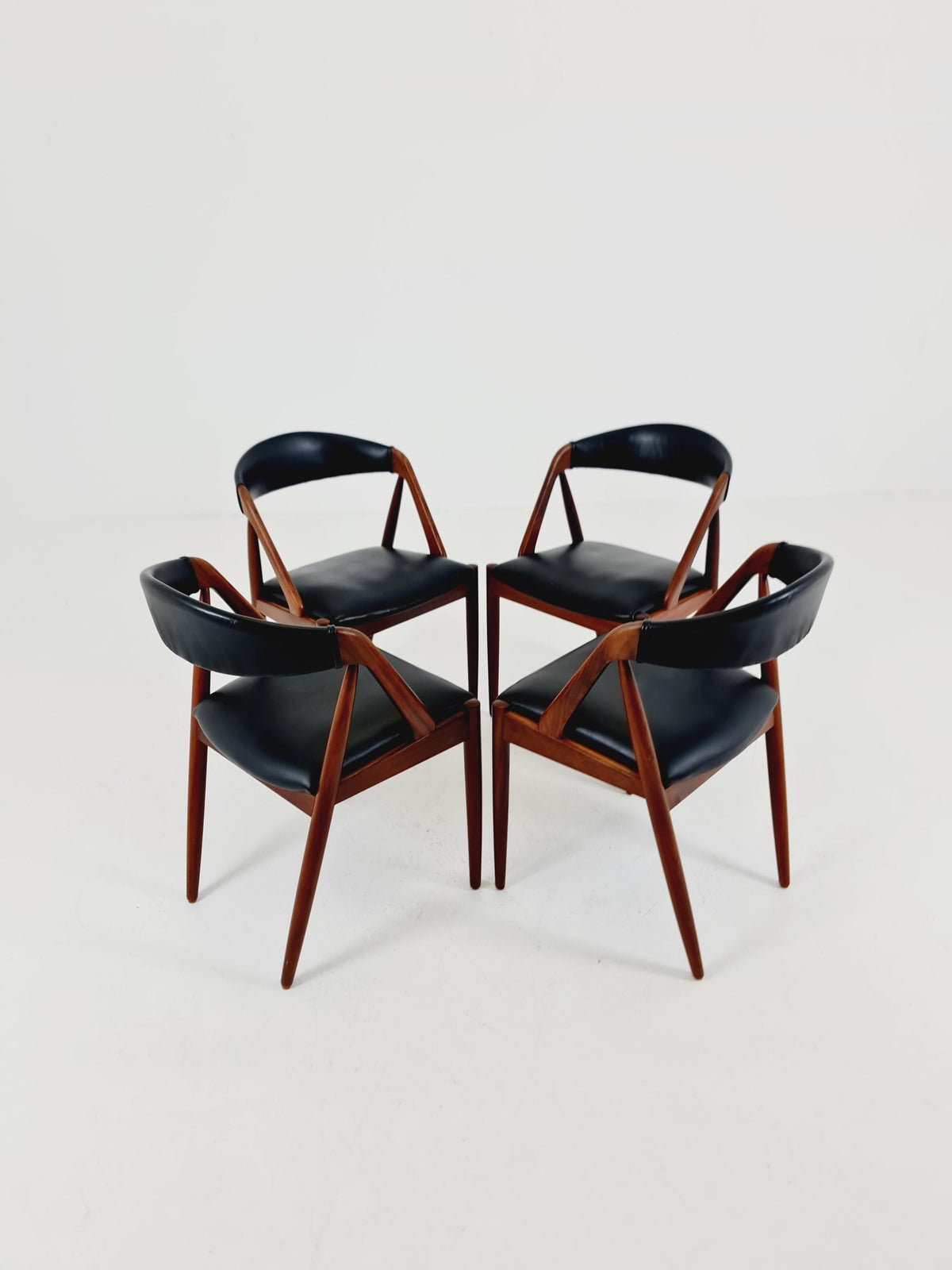 Vintage Danish solid teak dining chairs By Kai Kristiansen for Schou Andersen , 1960s, Set of 4