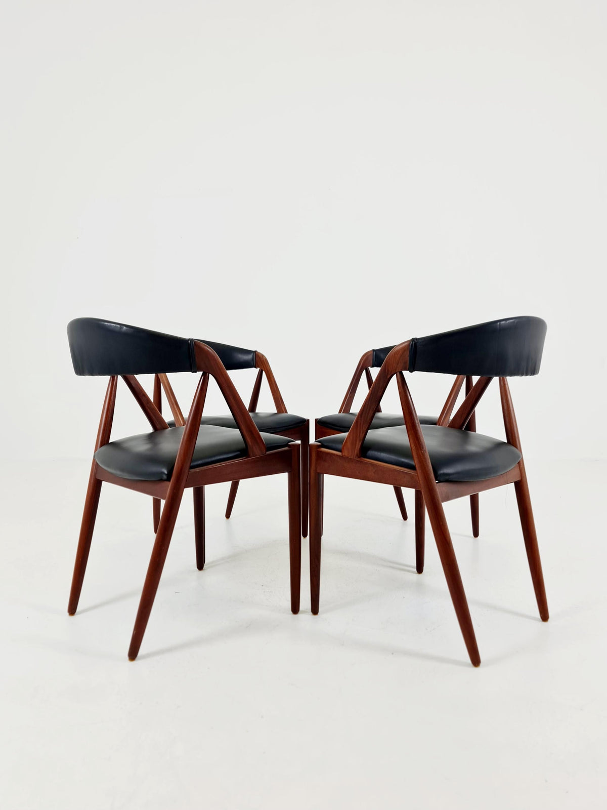 Vintage Danish solid teak dining chairs By Kai Kristiansen for Schou Andersen , 1960s, Set of 4