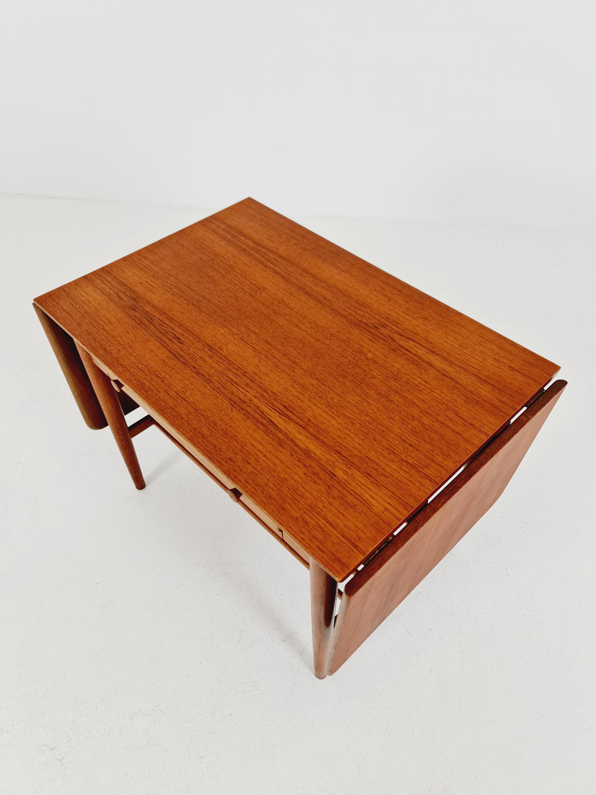 Vintage Danish teak and rattan sewing table/ side table cabinet, 1960s