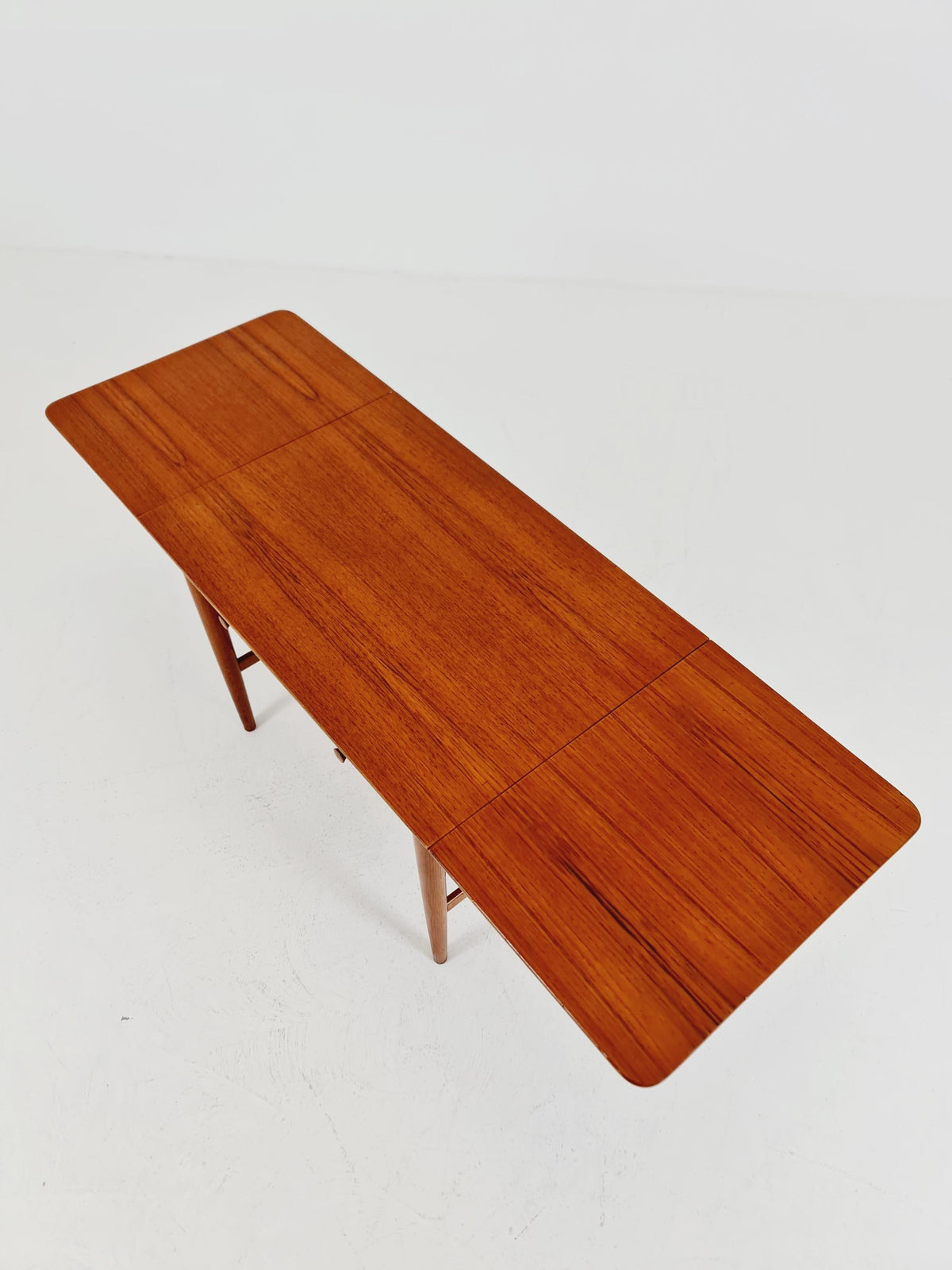 Vintage Danish teak and rattan sewing table/ side table cabinet, 1960s