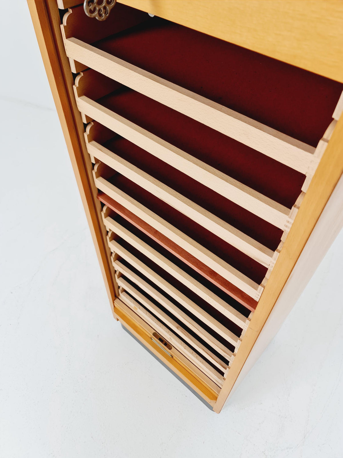 Bauhaus German roll document cabinet in Ash Wood by MW Büro Möbel , 1930s
