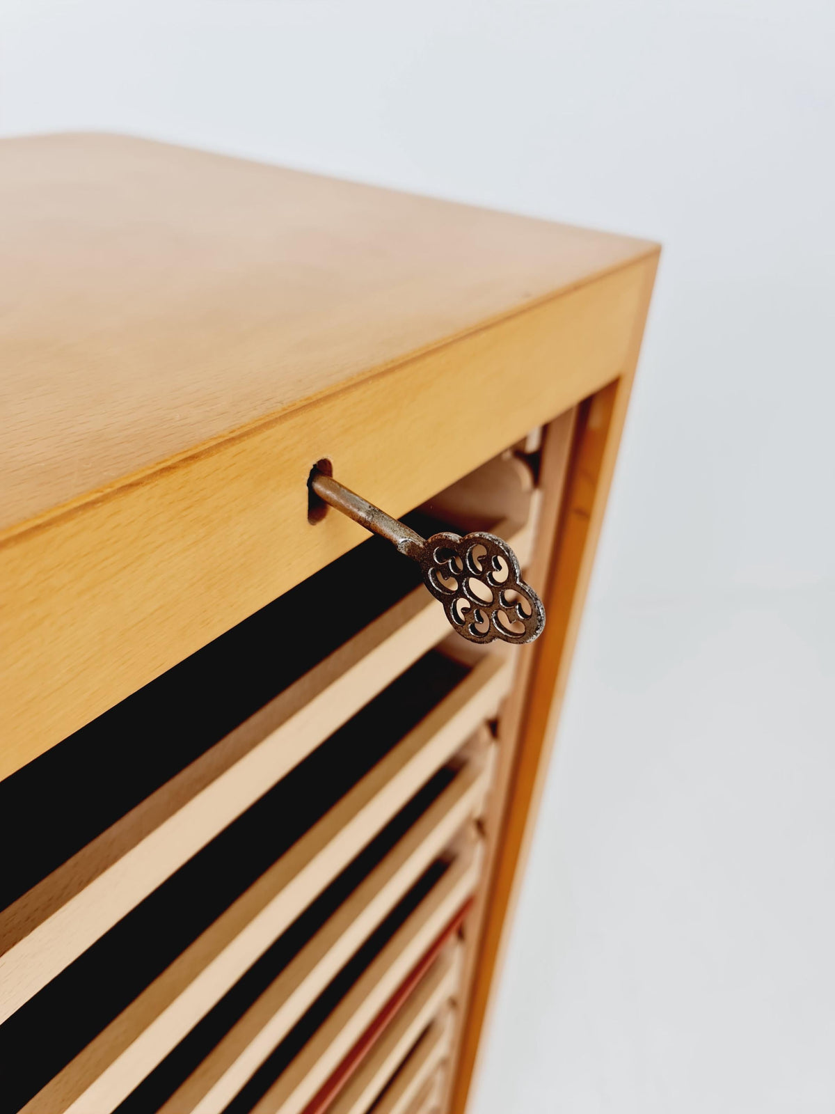 Bauhaus German roll document cabinet in Ash Wood by MW Büro Möbel , 1930s