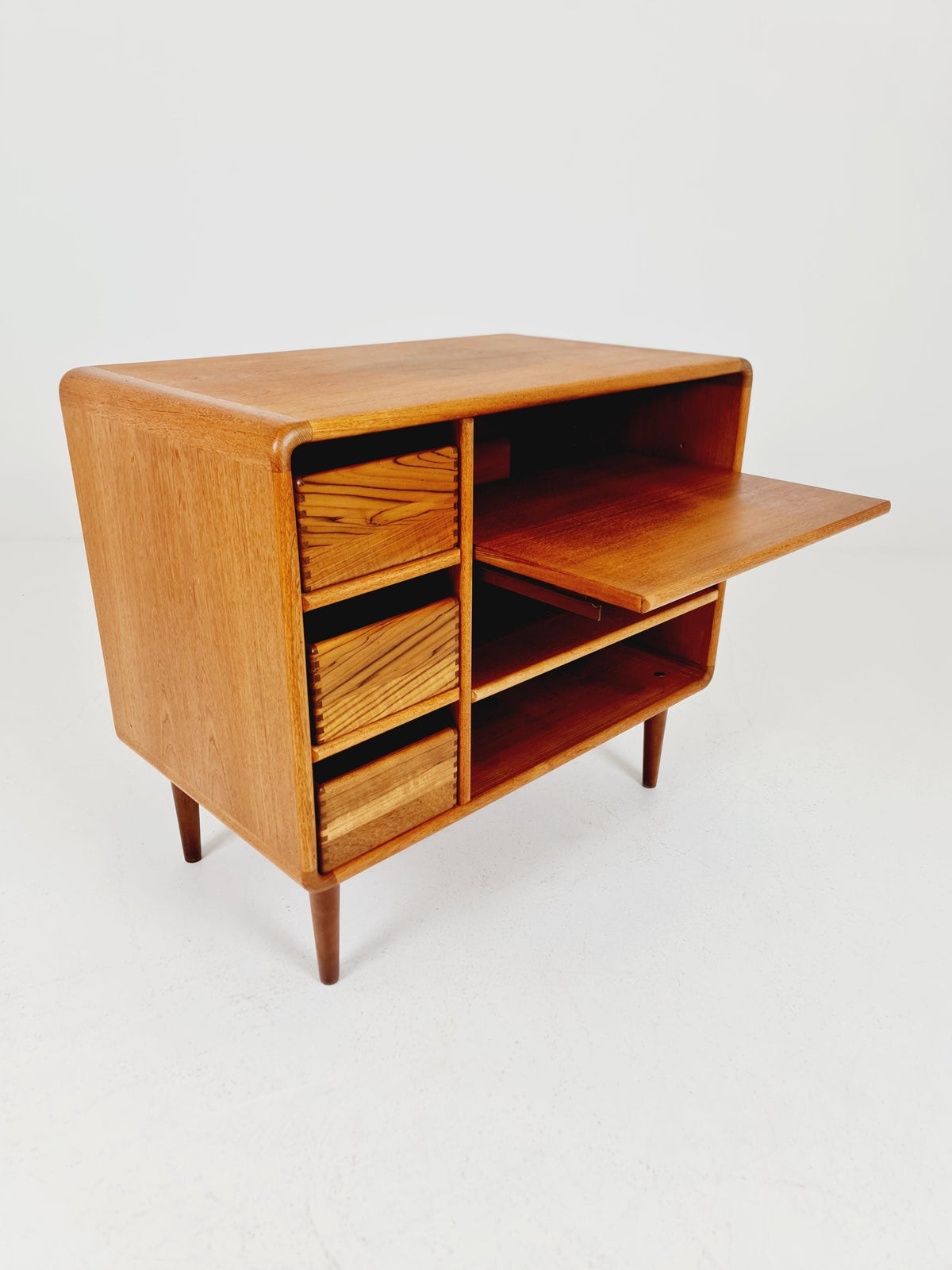 Mid century Solid Danish teak hallway cabinet, Record cabinet By Dyrlund 1960s