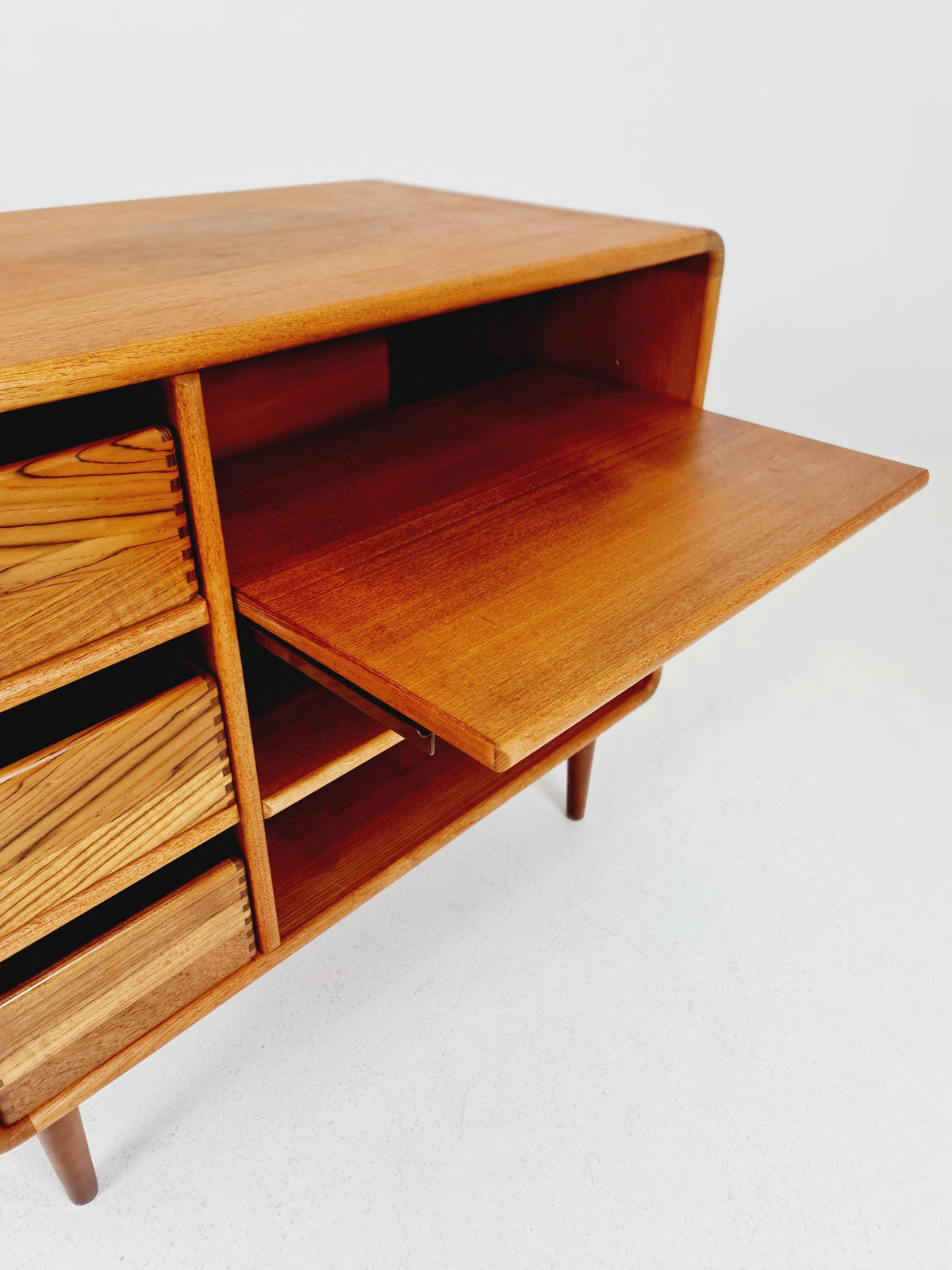 Mid century Solid Danish teak hallway cabinet, Record cabinet By Dyrlund 1960s