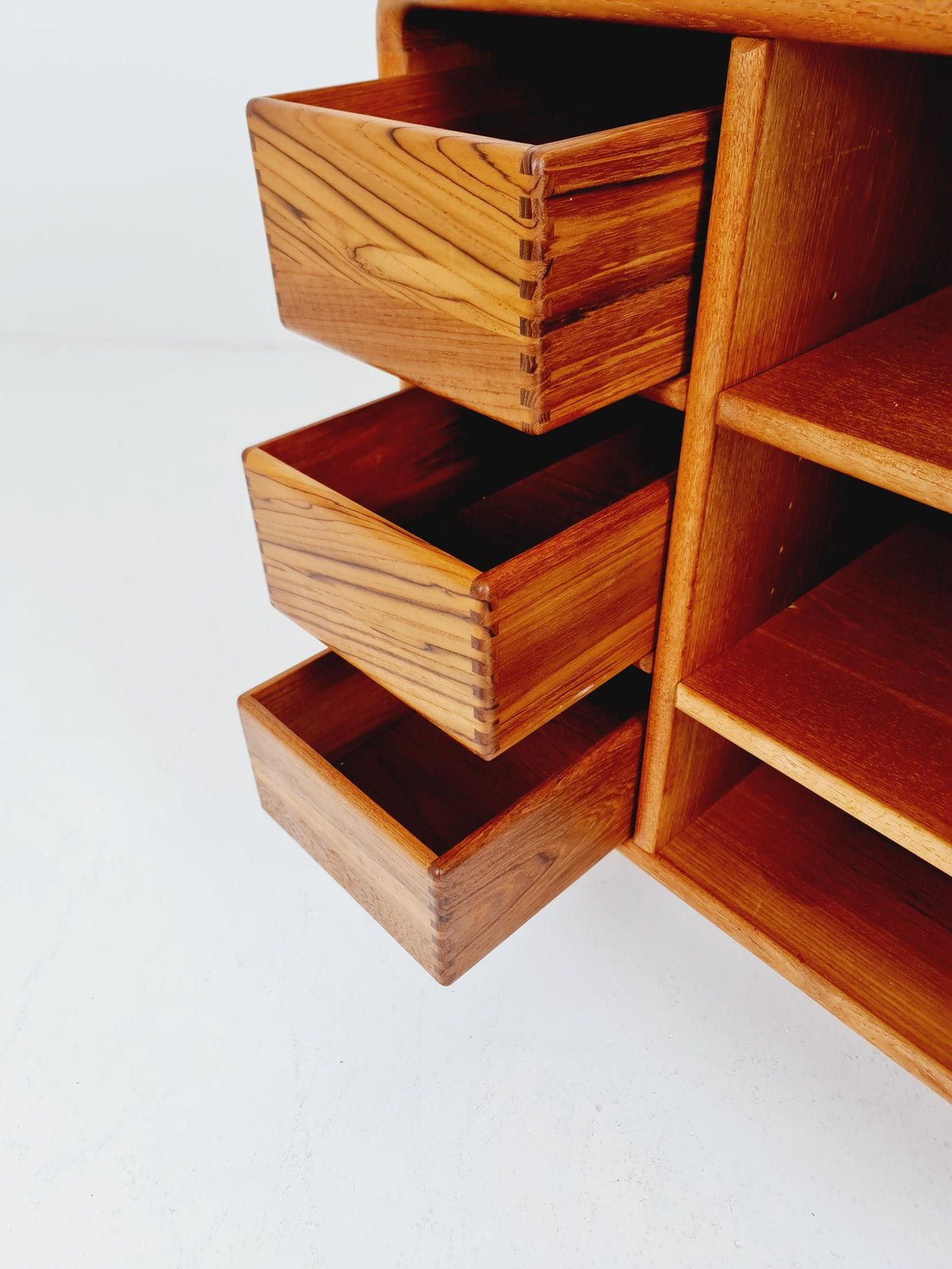 Mid century Solid Danish teak hallway cabinet, Record cabinet By Dyrlund 1960s