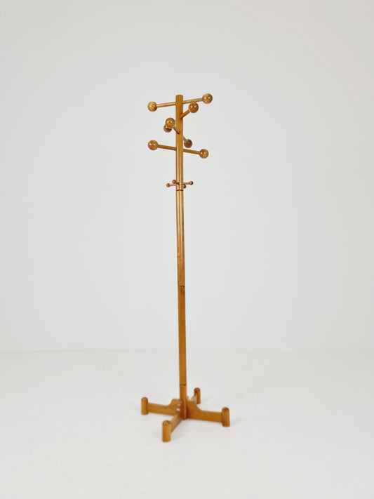 Vintage Mid-Century Modern Wooden Coat Rack – Atomic Sphere Design