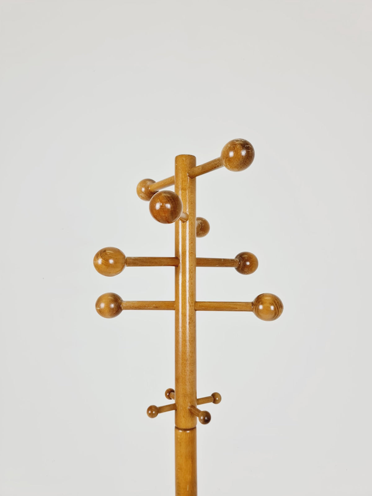Vintage Mid-Century Modern Wooden Coat Rack – Atomic Sphere Design