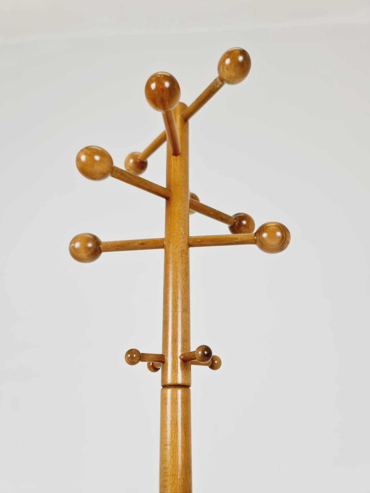 Vintage Mid-Century Modern Wooden Coat Rack – Atomic Sphere Design