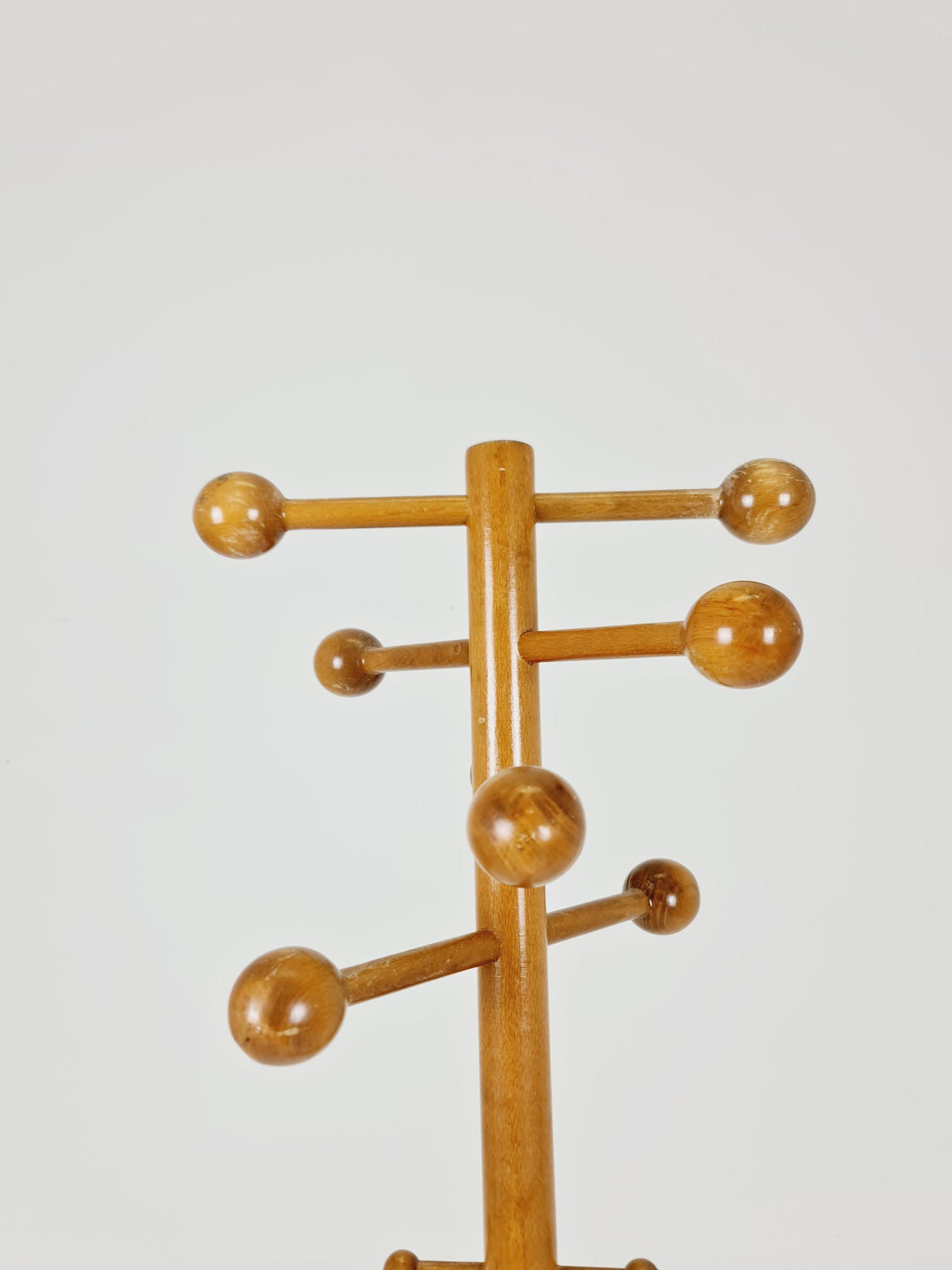 Vintage Mid-Century Modern Wooden Coat Rack – Atomic Sphere Design