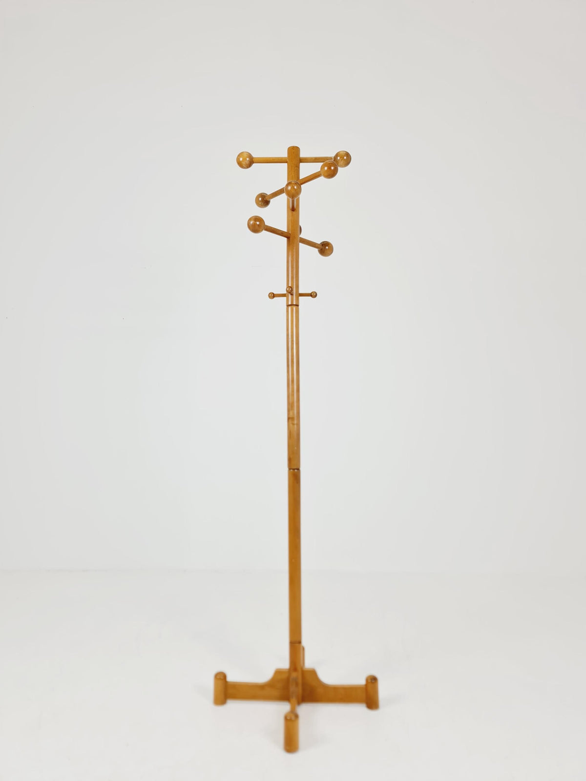 Vintage Mid-Century Modern Wooden Coat Rack – Atomic Sphere Design