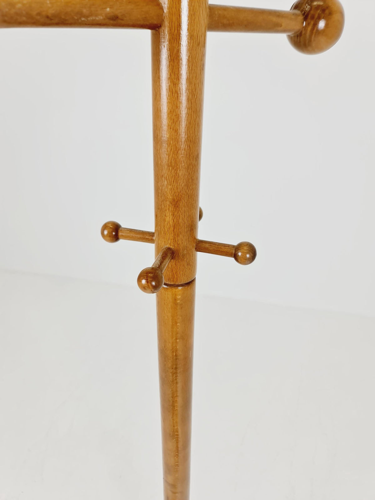 Vintage Mid-Century Modern Wooden Coat Rack – Atomic Sphere Design