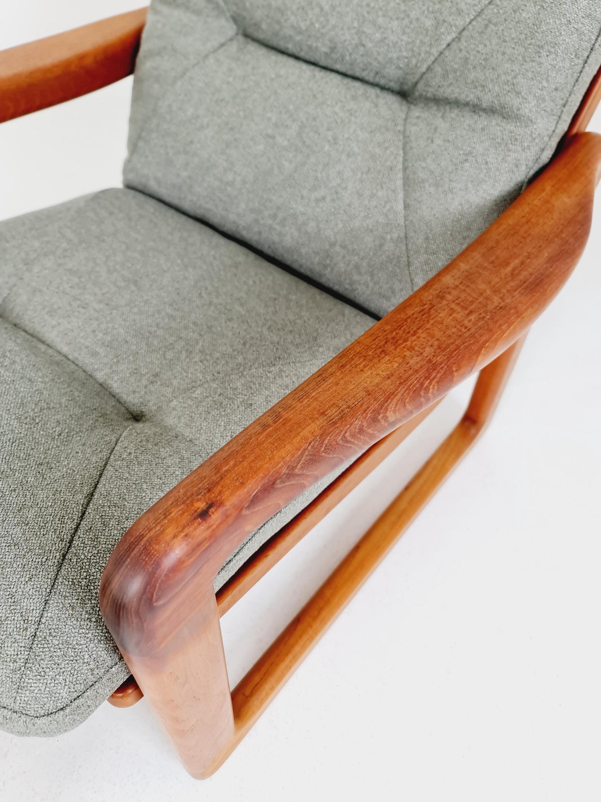 Mid century teak easy lounge chairs With Ottoman by EMC Möbelfabrik , 1970s