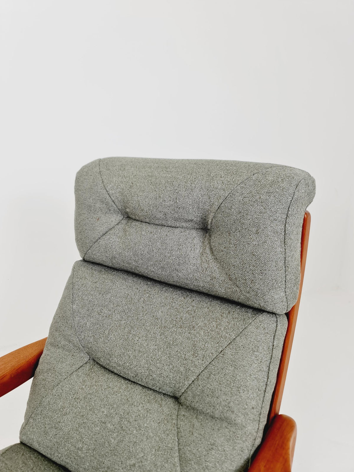 Mid century teak easy lounge chairs With Ottoman by EMC Möbelfabrik , 1970s