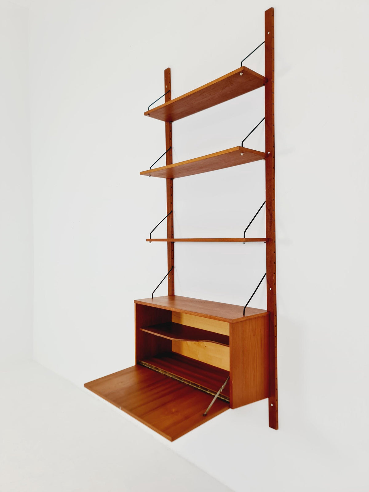 Mid century Danish Teak Wall Unit with Bar Cabinet , Denmark, 1960s