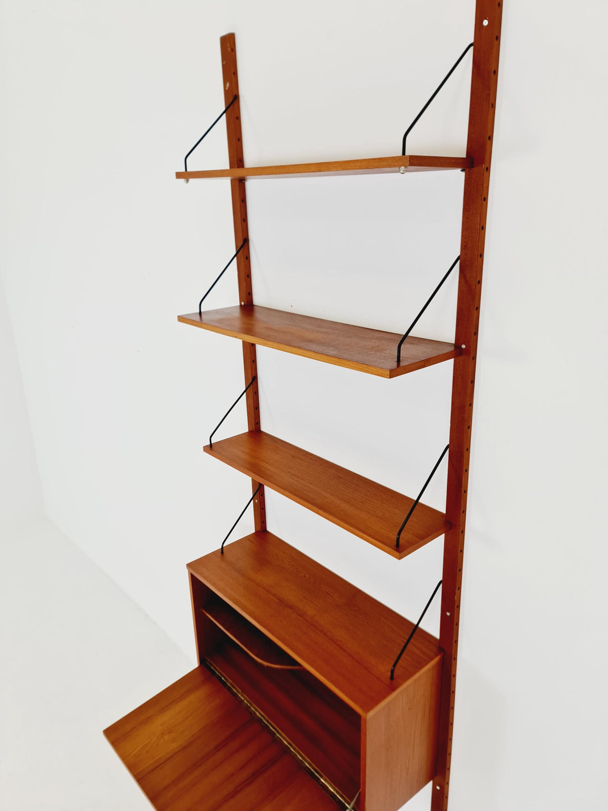 Mid century Danish Teak Wall Unit with Bar Cabinet , Denmark, 1960s
