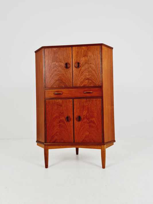 Mid Century Modern danish Drniks corner cabinet teak 1960s