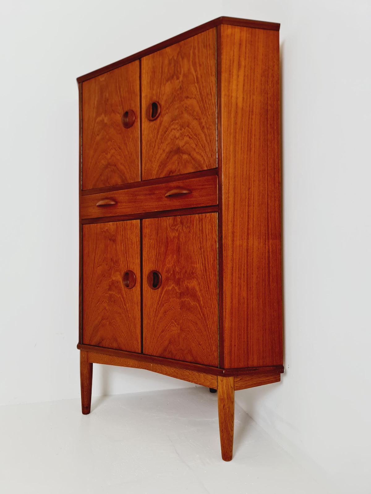 Mid Century Modern danish Drniks corner cabinet teak 1960s