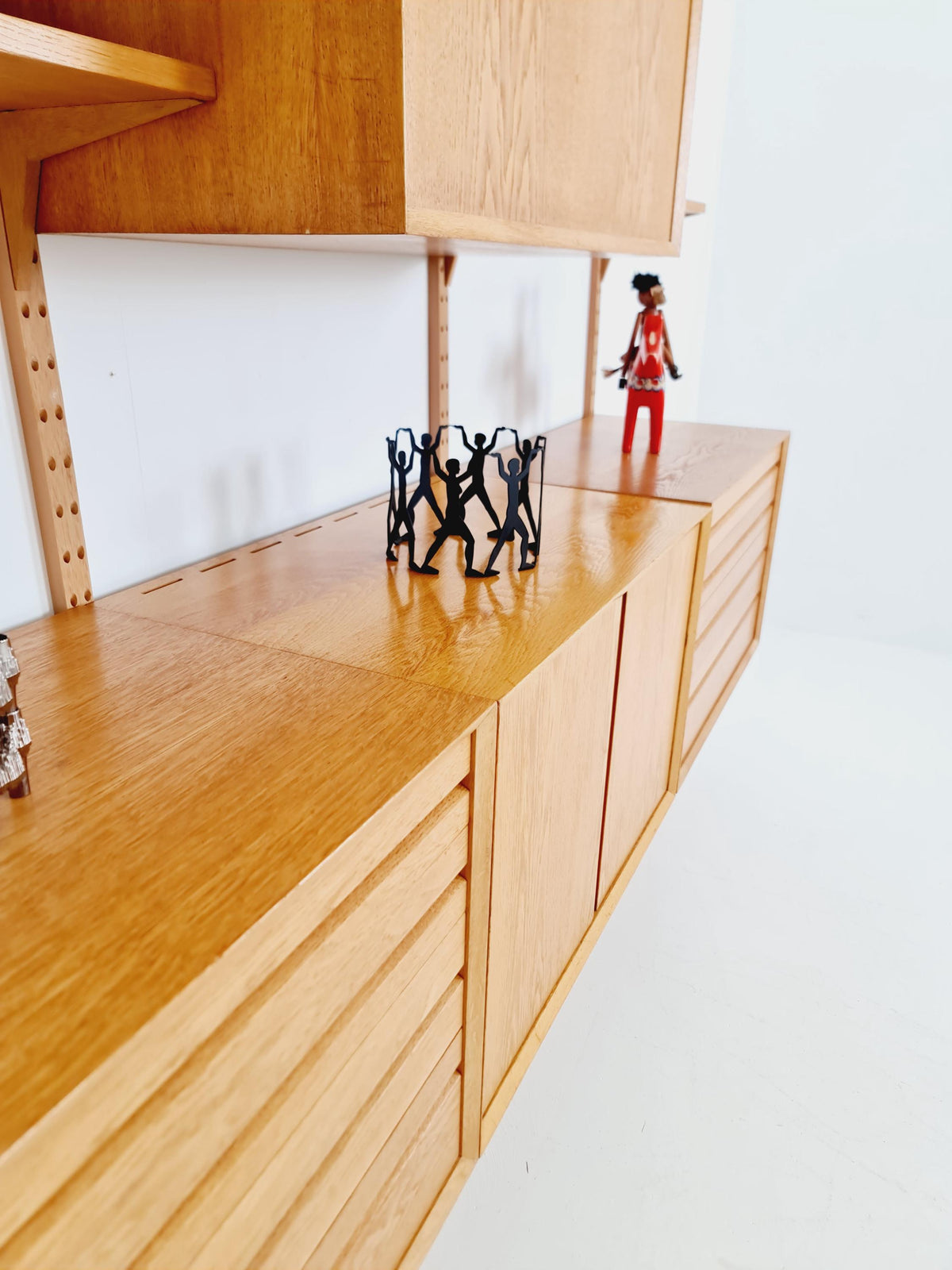 Big Mid century Danish Oak Wall Unit with 6 cabinets by Poul Cadovius for Cado, Denmark, 1960s