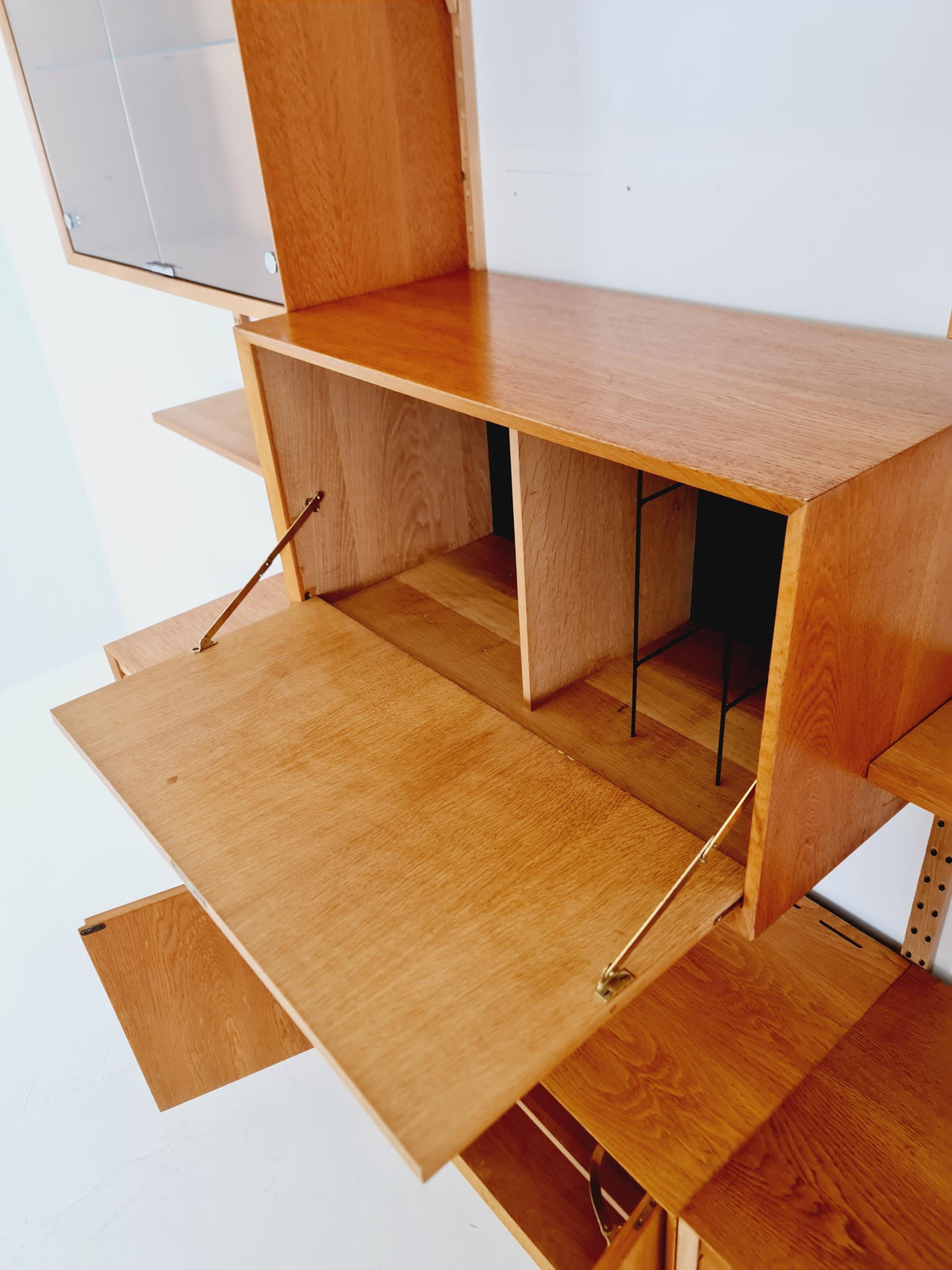 Big Mid century Danish Oak Wall Unit with 6 cabinets by Poul Cadovius for Cado, Denmark, 1960s
