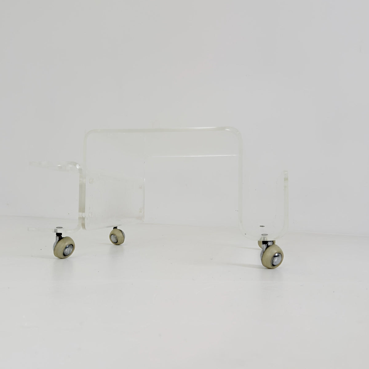 Space age Smoked Brown Plexiglass Trolley-side table by Michel Dumas for Roche Bobois 1970s