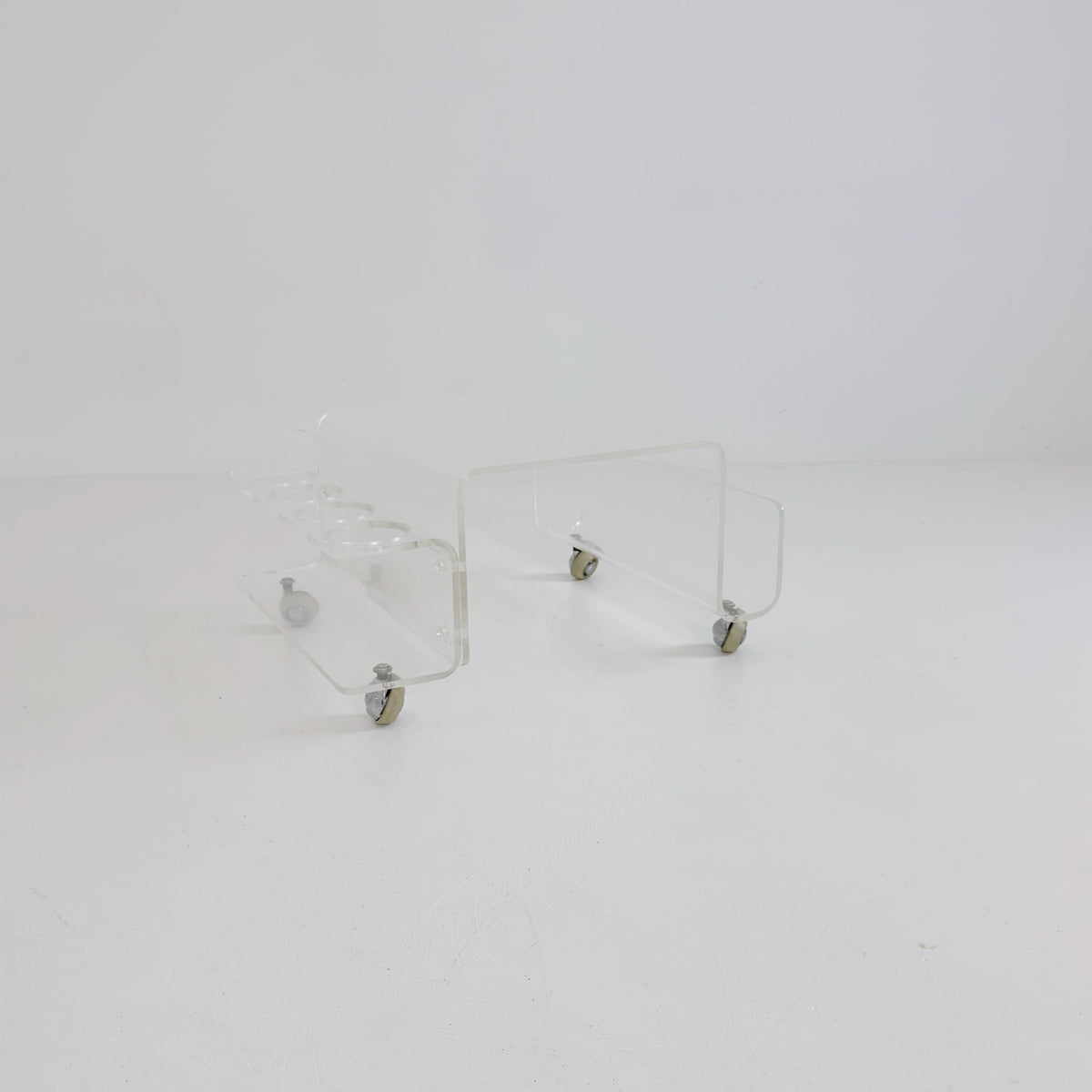 Space age Smoked Brown Plexiglass Trolley-side table by Michel Dumas for Roche Bobois 1970s