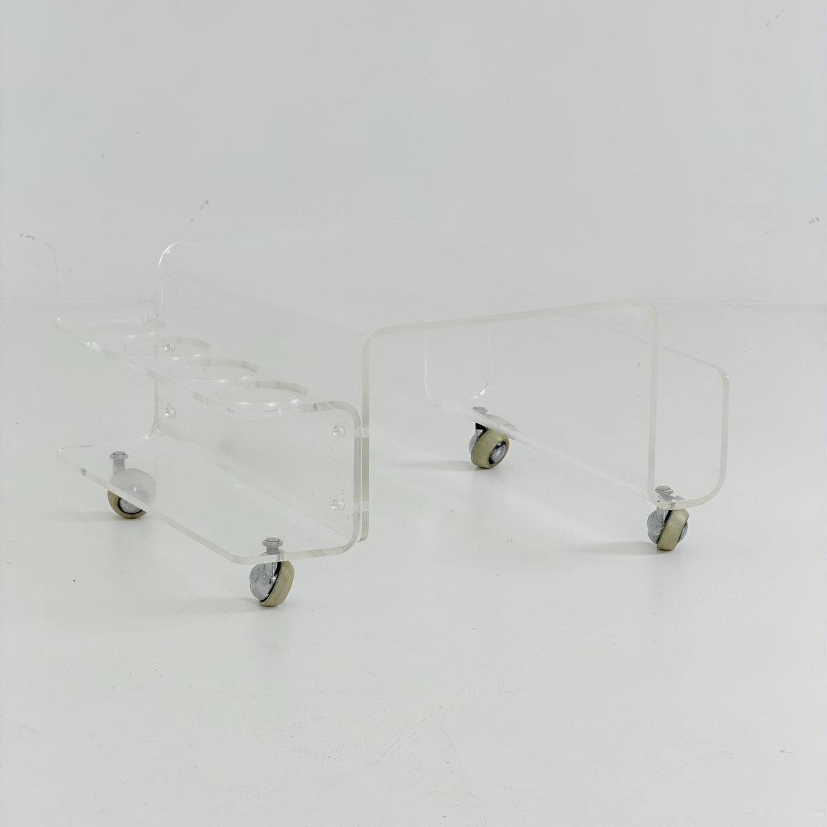 Space age Smoked Brown Plexiglass Trolley-side table by Michel Dumas for Roche Bobois 1970s