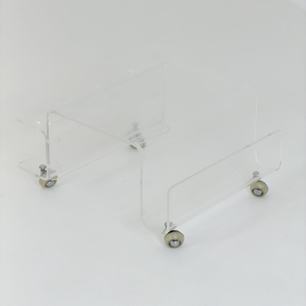 Space age Smoked Brown Plexiglass Trolley-side table by Michel Dumas for Roche Bobois 1970s