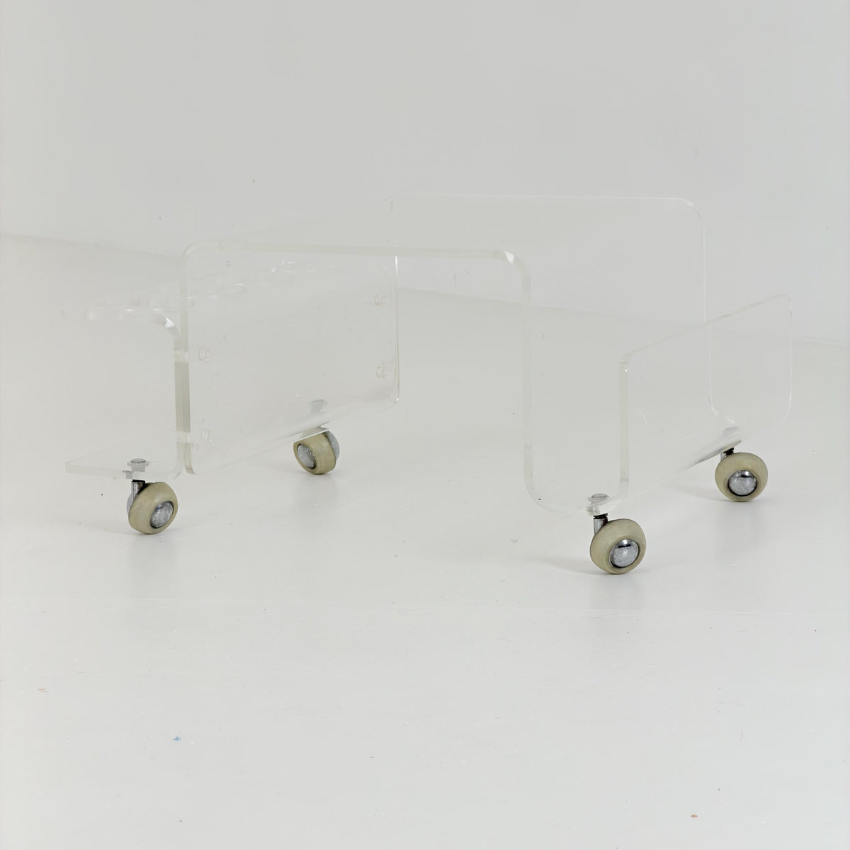 Space age Smoked Brown Plexiglass Trolley-side table by Michel Dumas for Roche Bobois 1970s
